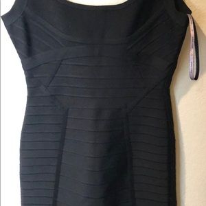 Herve Leger signature body con little blk dress